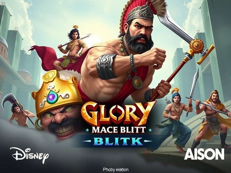Glory Mace Blitz character lineup featuring Arjun, Hanuman, Draupadi, Shivaji and other mythological heroes