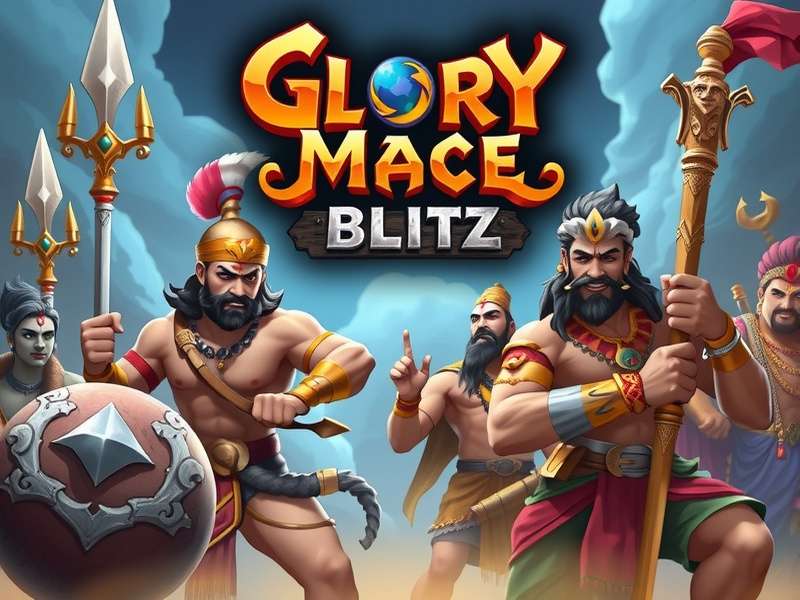 Glory Mace Blitz official cover art featuring Arjun, Hanuman and other mythological characters
